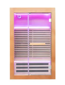 Sauna ad infrarossi 2 posti full optional con radiatori al carbonio cromoterapia e led interni temperatura sauna infrarossi 65°C