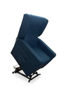 Poltrona relax reclinabile alza persona a due motori con kit roller 4 ruote, doppia pediera e braccioli estraibili