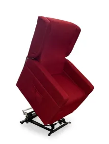 Poltrona relax reclinabile alza persona a due motori con kit roller 4 ruote, doppia pediera e braccioli estraibili