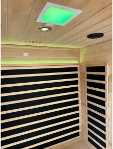 Sauna a Infrarossi 3 Posti con Bluetooth e Cromoterapia - Full Optional