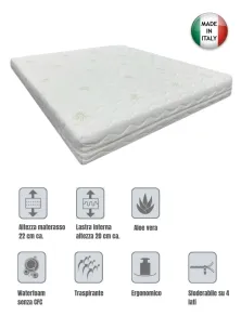 Letto Contenitore Matrimoniale + Materasso Aloe Vera | Offerta Set