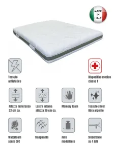 Letto Contenitore + Materasso Memory Silver 5 Zone Dispositivo Medico