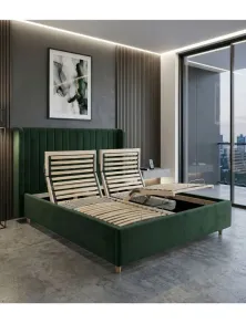 Letto Matrimoniale in Velluto con Rete Motorizzata | Più Relax®
