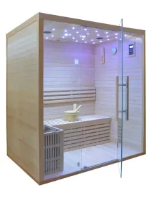 Sauna Finlandese 4 Posti con Cielo Stellato e Bluetooth | SPA a Casa Tua !