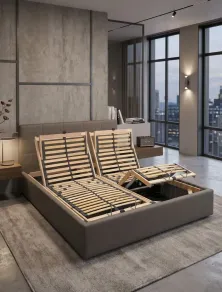 Letto Contenitore con Rete Motorizzata Telecomandi Wireless I Più Relax®