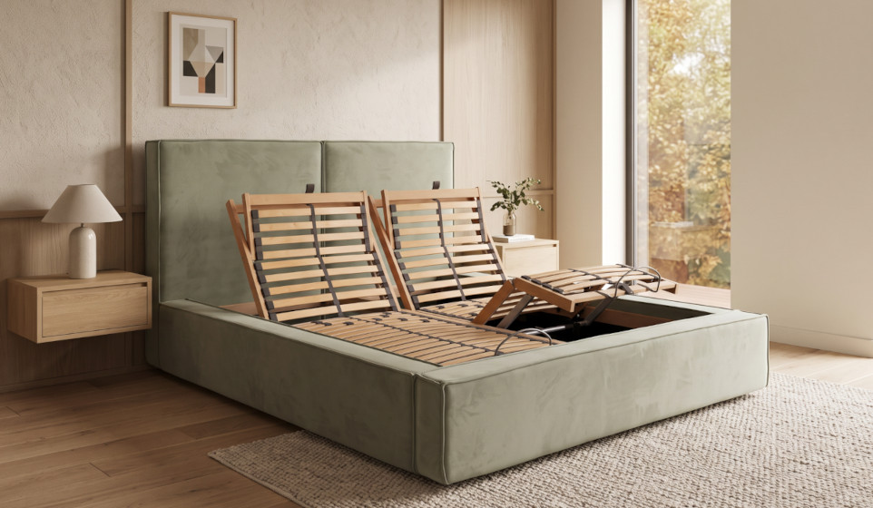 letto matrimoniale con rete motorizzata