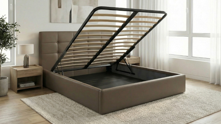 letto contenitore matrimoniale con vano contenitore