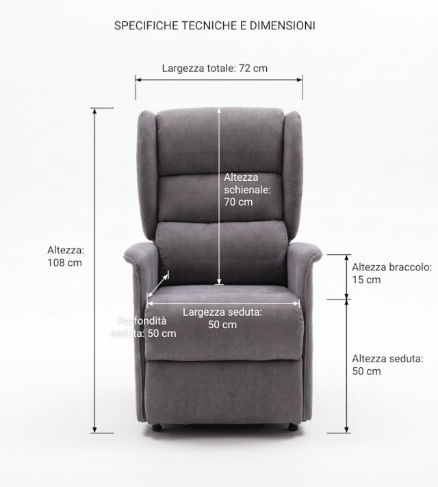 Misure poltrona relax 4 motori