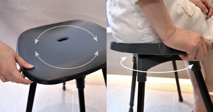 sgabello doccia girevole per anziani disabili